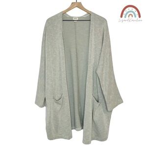 Donni Ribbed Kimono Open Front Oversized Cardigan Wrap